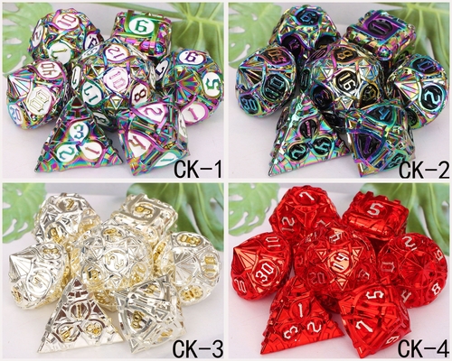 Thorns Striped Metal Dice Set Fantasy DND Multi Faceted Board Game