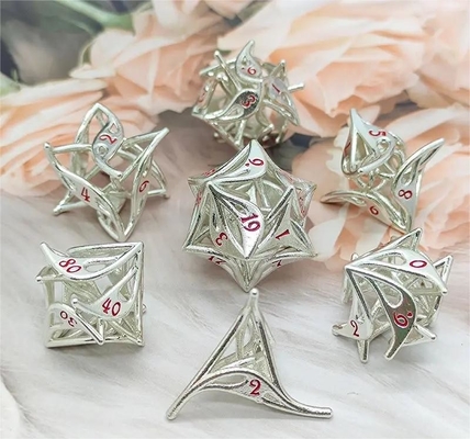 Geely Flower Hollow Metal Dice Set RPG Dragon And Dungeon DND