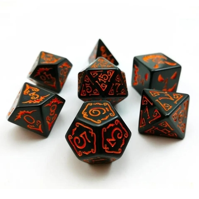 Polymodial Resin Dice 7PCS RPG Dice Set D4 D6 D8 D10 D12 D20 D20