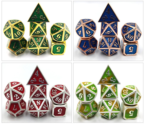 DND RPG Mini Metal Dice Running Group Game  For Board Games Multi -Face