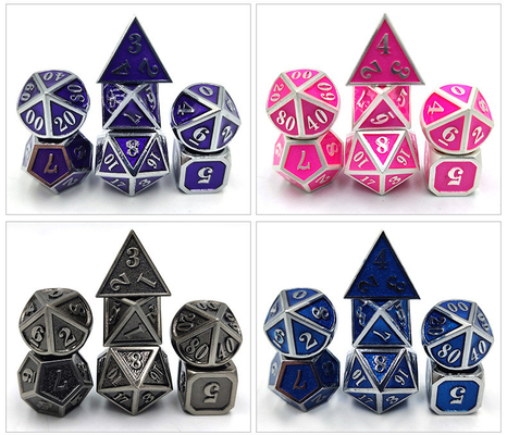 DND RPG Mini Metal Dice Running Group Game  For Board Games Multi -Face