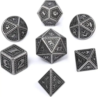 Dragon Scale Solid Metal Dice Set Multi Color DND RPG Bright Colors