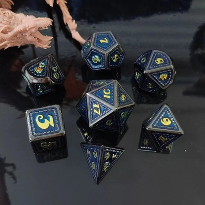 Dragon Scale Solid Metal Dice Set Multi Color DND RPG Bright Colors