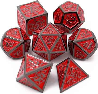 Spider -Man Solid Metal Polyhedral Dice Set DND RPG Luxury Style