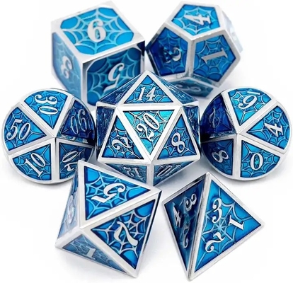 Spider -Man Solid Metal Polyhedral Dice Set DND RPG Luxury Style