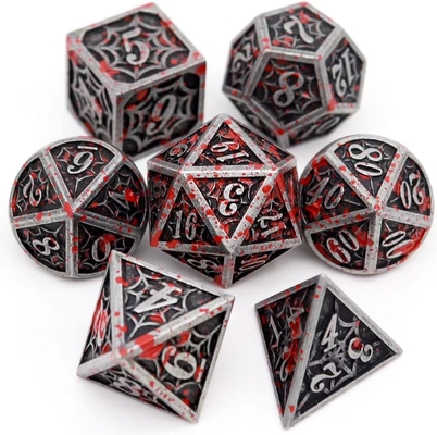Spider -Man Solid Metal Polyhedral Dice Set DND RPG Luxury Style