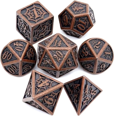 Spider -Man Solid Metal Polyhedral Dice Set DND RPG Luxury Style