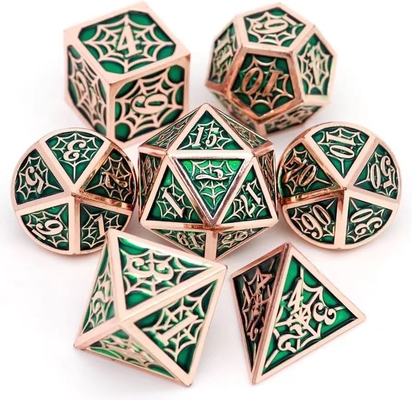 Spider -Man Solid Metal Polyhedral Dice Set DND RPG Luxury Style