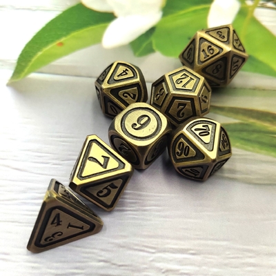 Antique Bronze Metal Dice Set Fifth Person Gaming Color Stray Earth Alloy Dice