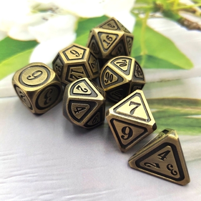 Antique Bronze Metal Dice Set Fifth Person Gaming Color Stray Earth Alloy Dice