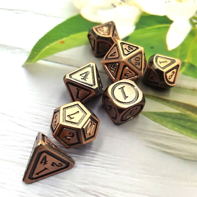 Antique Bronze Metal Dice Set Fifth Person Gaming Color Stray Earth Alloy Dice