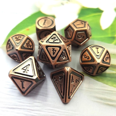 Antique Bronze Metal Dice Set Fifth Person Gaming Color Stray Earth Alloy Dice