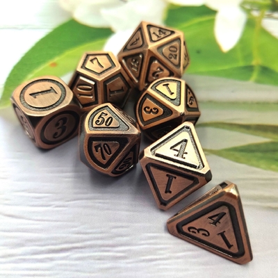 Antique Bronze Metal Dice Set Fifth Person Gaming Color Stray Earth Alloy Dice