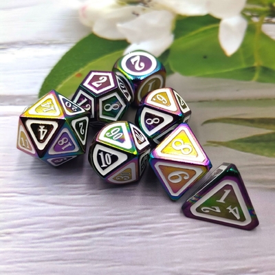 Solid Colorful Metal Dice Set Electric Sword Craft Dragon And Dungeon