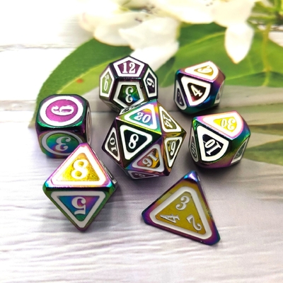 Solid Colorful Metal Dice Set Electric Sword Craft Dragon And Dungeon