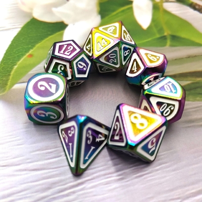 Solid Colorful Metal Dice Set Electric Sword Craft Dragon And Dungeon