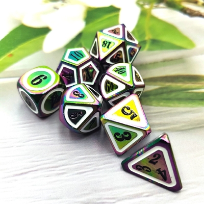 Solid Colorful Metal Dice Set Electric Sword Craft Dragon And Dungeon
