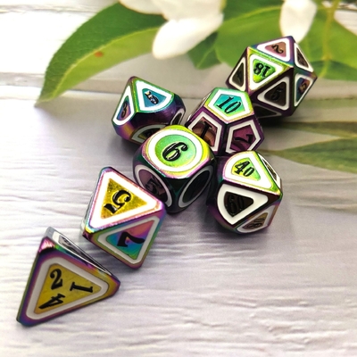 Solid Colorful Metal Dice Set Electric Sword Craft Dragon And Dungeon