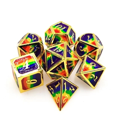 Colorful Enamel Craftsmanship Solid Metal Dice Dragon And Board Game DND RPG