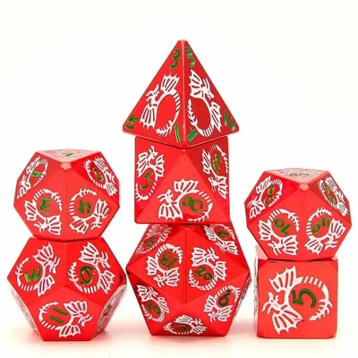 multi faceted solid metal dice set DND RPG Colorful Flying Dragon Crucho Board Game
