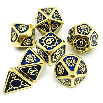 Colorful Gear Solid Metal Dice Set Board Game Kuusu DND RPG
