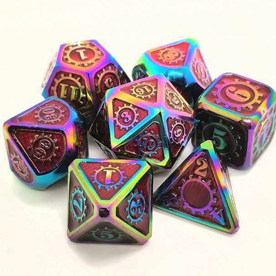 Colorful Gear Solid Metal Dice Set Board Game Kuusu DND RPG