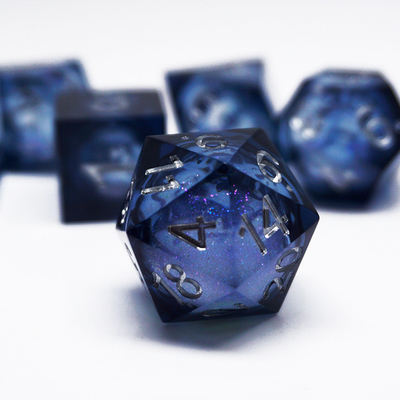 Red Flow Sand Liquid Resin Dice Set RPG DND COC Running Group