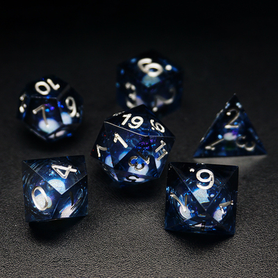 Red Flow Sand Liquid Resin Dice Set RPG DND COC Running Group
