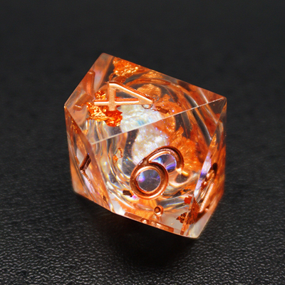 Yellow Flurry Line RPG Resin Dice Set Krusu DND For Gifts And Collections