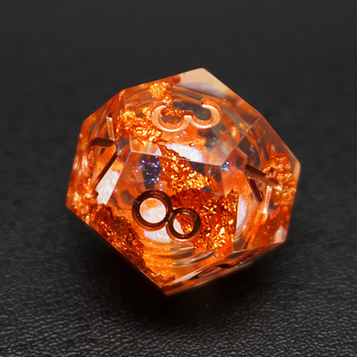 Yellow Flurry Line RPG Resin Dice Set Krusu DND For Gifts And Collections