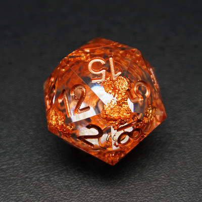 Yellow Flurry Line RPG Resin Dice Set Krusu DND For Gifts And Collections