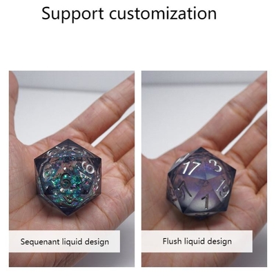 One Sequined Liquid Flow Sand Resin Dice# Dnd#Rpg#Coc Smooth Edge