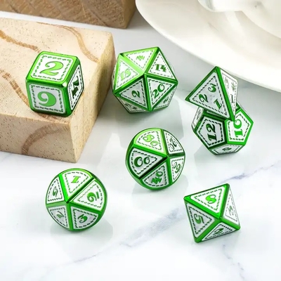 Green Dragon Scale Metal Dice Set Multi-Faceted Board Game Dragon And Dungeon#Dnd#Coc