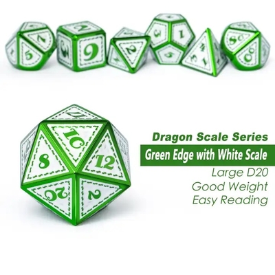 Green Dragon Scale Metal Dice Set Multi-Faceted Board Game Dragon And Dungeon#Dnd#Coc