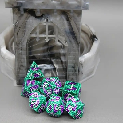 Python Texture Metal Dice Set  Multi Face Desktop Game#Dnd#Coc