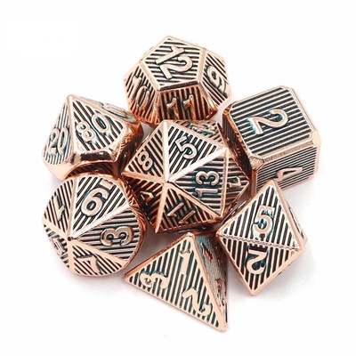 Vertical Metal Multi Face Dice Desktop Game Dnd Rpg Coc Bronze Color