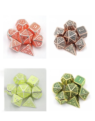 Vertical Metal Multi Face Dice Desktop Game Dnd Rpg Coc Bronze Color