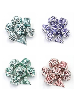 Vertical Metal Multi Face Dice Desktop Game Dnd Rpg Coc Bronze Color