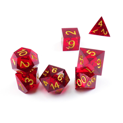 Red pomegranate natural resin dice set desktop game preferred magic domain adventure dnd dice