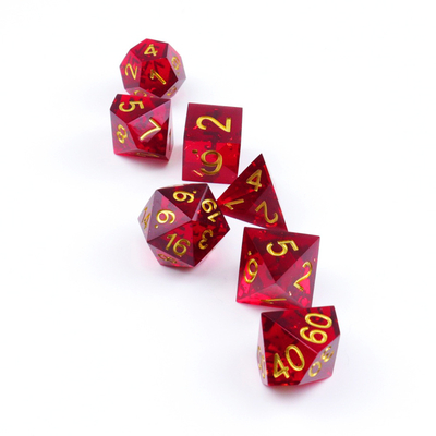 Red pomegranate natural resin dice set desktop game preferred magic domain adventure dnd dice