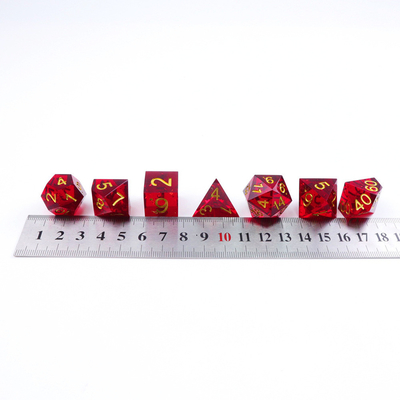 Red pomegranate natural resin dice set desktop game preferred magic domain adventure dnd dice