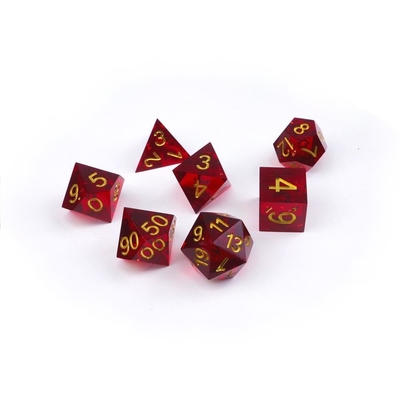Red pomegranate natural resin dice set desktop game preferred magic domain adventure dnd dice