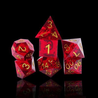 Red pomegranate natural resin dice set desktop game preferred magic domain adventure dnd dice