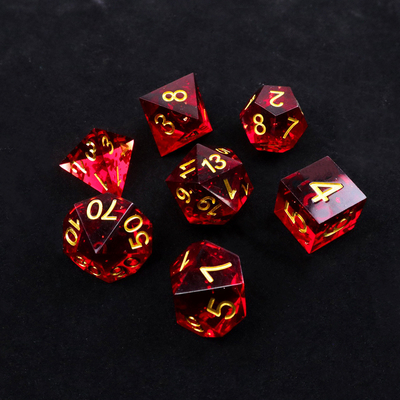 Red pomegranate natural resin dice set desktop game preferred magic domain adventure dnd dice