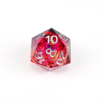 Red foil gold natural resin multi -faceted desktop game Dice Border Gate