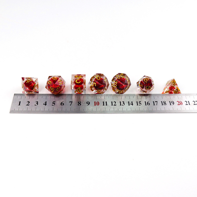 Pomegranate liquid natural resin multi -faceted tablet game dice set dnd dice