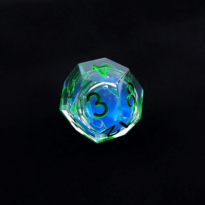 Transparent blue liquid natural resin desktop game dice set dnd dice