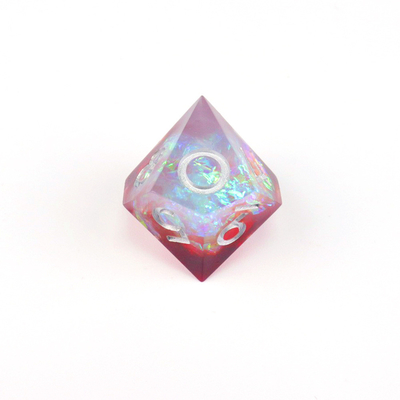 White plus red ore resin desktop game dice set dnd dice
