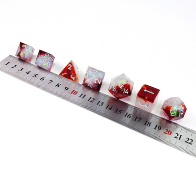 White plus red ore resin desktop game dice set dnd dice