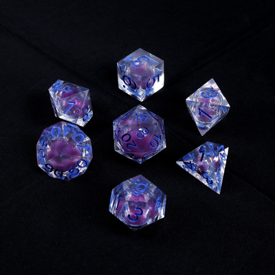 Purple liquid natural resin character plays a multi -noodle dice set dnd dice
